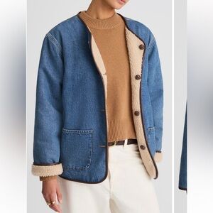 Madewell Denim & Faux Shearling Reversible Jean jacket Size Small